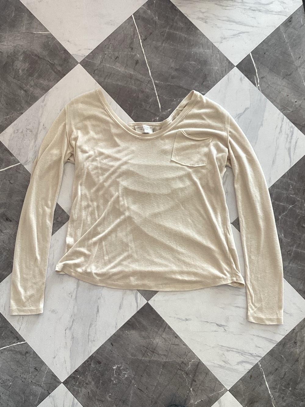 035Dress Forum Light Cream Long-Sleeve Pocket Tee